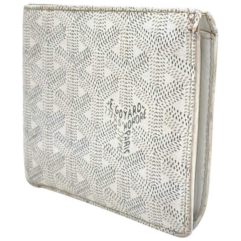 Pre-owned Goyard coated canvas and leather Small Leather Goods White Goyardine Coated Canvas Victoire Bifold Wallet Unisex