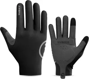 INBIKE Touchscreen Cycling Gloves - 3mm Shockproof Gel Padding & UPF 50+ Sun Protection - Breathable Full Finger Gear for MTB, Road Bike & Hiking