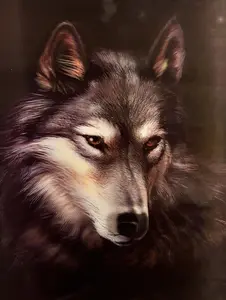 Naked Eye 3D Motion Autostereoscopy Art Prints Lenticular Wall Poster For Room Decor - Wolf