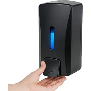 33.8oz Wall Mount Hand Soap Dispenser, Commercial Grade No-Drip, for Kitchen Bathroom, Fits Liquid Soap Hand Sanitizer, Drill or Adhesive Mount, with Visible Window & Funnel for Hotel