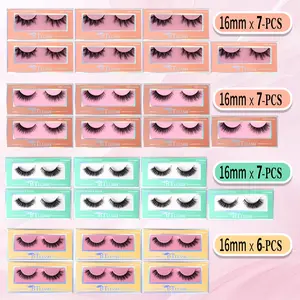 BTLLSSH Faux Mink Lashes 4 Styles 100% Handmade Luxurious Lightweight False Eyelashes 27E Pairs Pack for Makeup Cosmetic Free Boxes  clusters  kit