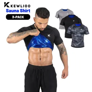 [Kewlioo Official]  3-Pack Men's Heat Trapping Sauna T-Shirt for Gym, Exercise, 3-pack Multi Color Athletic Workout Clothing Athletic Training Apparel High Performance Activewear  Tee