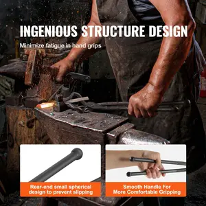 VEVOR Blacksmith Tongs, 18' Z V-Bit Tongs, Carbon Steel Forge Tongs with A3 Steel Rivets, for Knife Blades, Long Pieces, Circular Forgings, for Beginner and Seasoned Blacksmiths and Bladesmiths