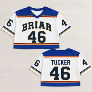 Off-Campus Briar University Tucker 46 Crop Top Jersey,Hockey Romance Crop Mesh Jersey