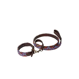 Verve Culture Moroccan Kilim Dog Collar & Leash in Medium