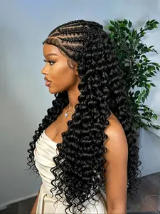 New Goddess Braid Wig Hd13x6 Lace Front Fashion Headband Wig, Unique Wave Hair Style, Adjustable, Daily Work Preferred, Wavy Synthetic Wigs