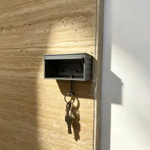 Wall-Mounted Car Garage Key Rack with Door-Opening Function - 3D Key Hook, Vivid 3D Garage Model with Realistic Smooth Open/Close Garage Door, Fun Key Storage Accessory, Key Holder