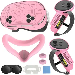 7-in-1 Protective  Cover Set Compatible with Meta Quest 3s Accessories, Included Upgrade  Opening Controller Grips,   Cover and TPU Hard Shell Cover_(TPU-)