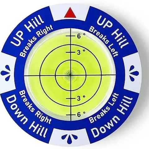 UP Hill Golf Ball Marker Round Mark with Level Function Green Metal Ball Position Marker for Golf Equipment 1.37 x 1.38 x 0.27 inches