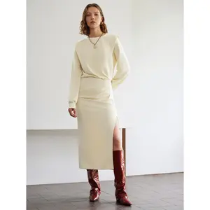 Cider [size 0-26] Pocket Split Ruched Maxi Dress