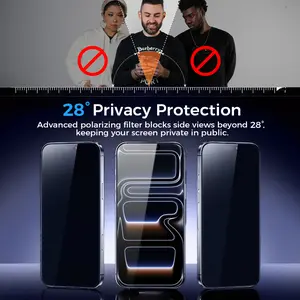 Premium Upgraded Privacy Screen Protector Dustproof Bubble-Free Design Ultra-Clear for iPhone & Samsung