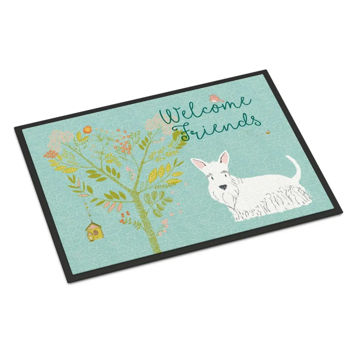 212 MAIN White Scottish Terrier Printed Decorative Rug - 24x36 in Fade-Resistant Durable Mat with Felt Backing, Indoor/Outdoor Home Decor Rug for Welcoming Guests, Stylish Accent Piece, Decorative Rugs