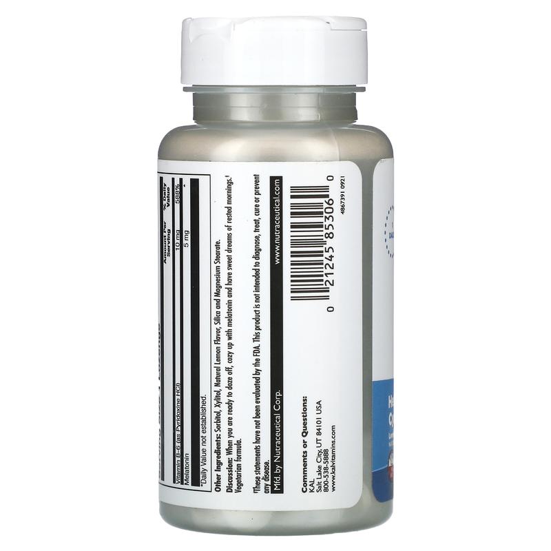 KAL Melatonin, Lemon, 5 mg, 60 Lozenges