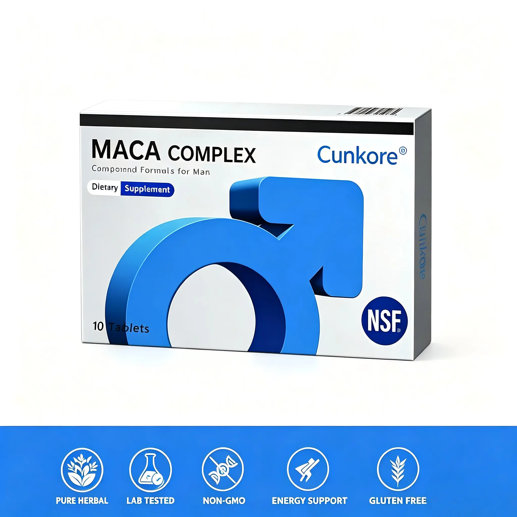 Cunkore MACA Complex - NSF Certified Dietary Supplement for Men's Health & Fitness - New Edition of Little Blue Pill for Enhanced Well-being