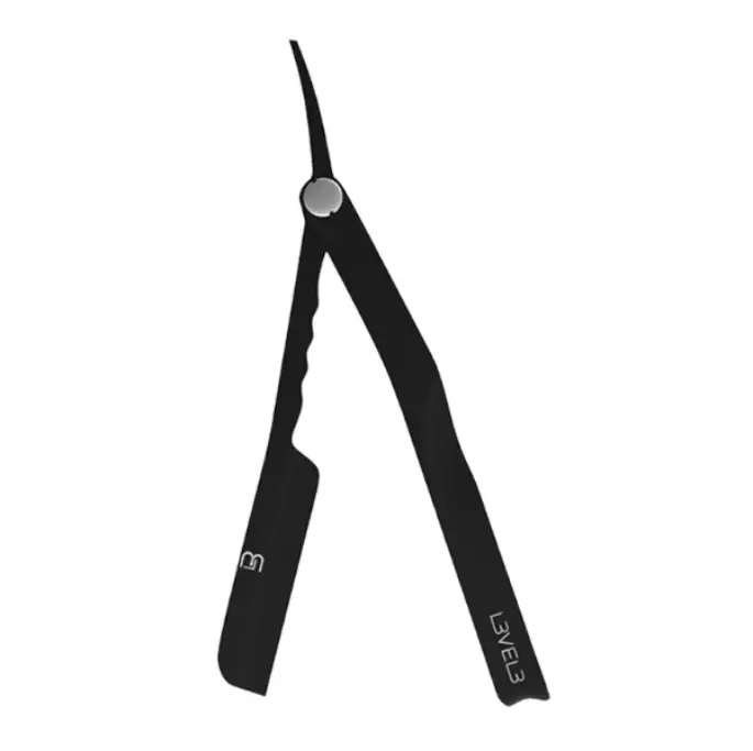 Level3 Milly Blade Razor Holder - Black, Resin & Stainless Steel Construction, Lightweight Handle for Men's Grooming