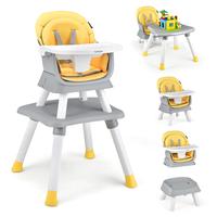 8 in 1 Highchair Yellow w/Building Block Table