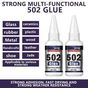 Strong Adhesive Glue (20g), Fast-Drying Formula, Free Gift Two Droppers, Temperature Resistant -45°c to 120°c, Versatile for Rubber Metal Ceramic Leather