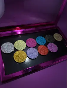 Holographic pressed glitter palette with 10 shades- Ultra-pigmented Eyeshadow Makeup Shimmer