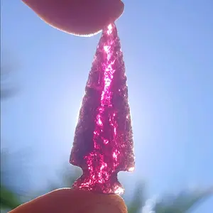 Ruby Glass Arrowhead Display