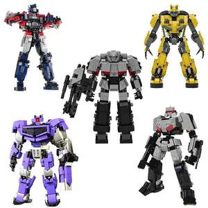 MOC Megatron Transforming Mech Robot Bricks Model Autobots Movie Bumblebee Shapeshifting Justice Robot Building Blocks Toys Gift
