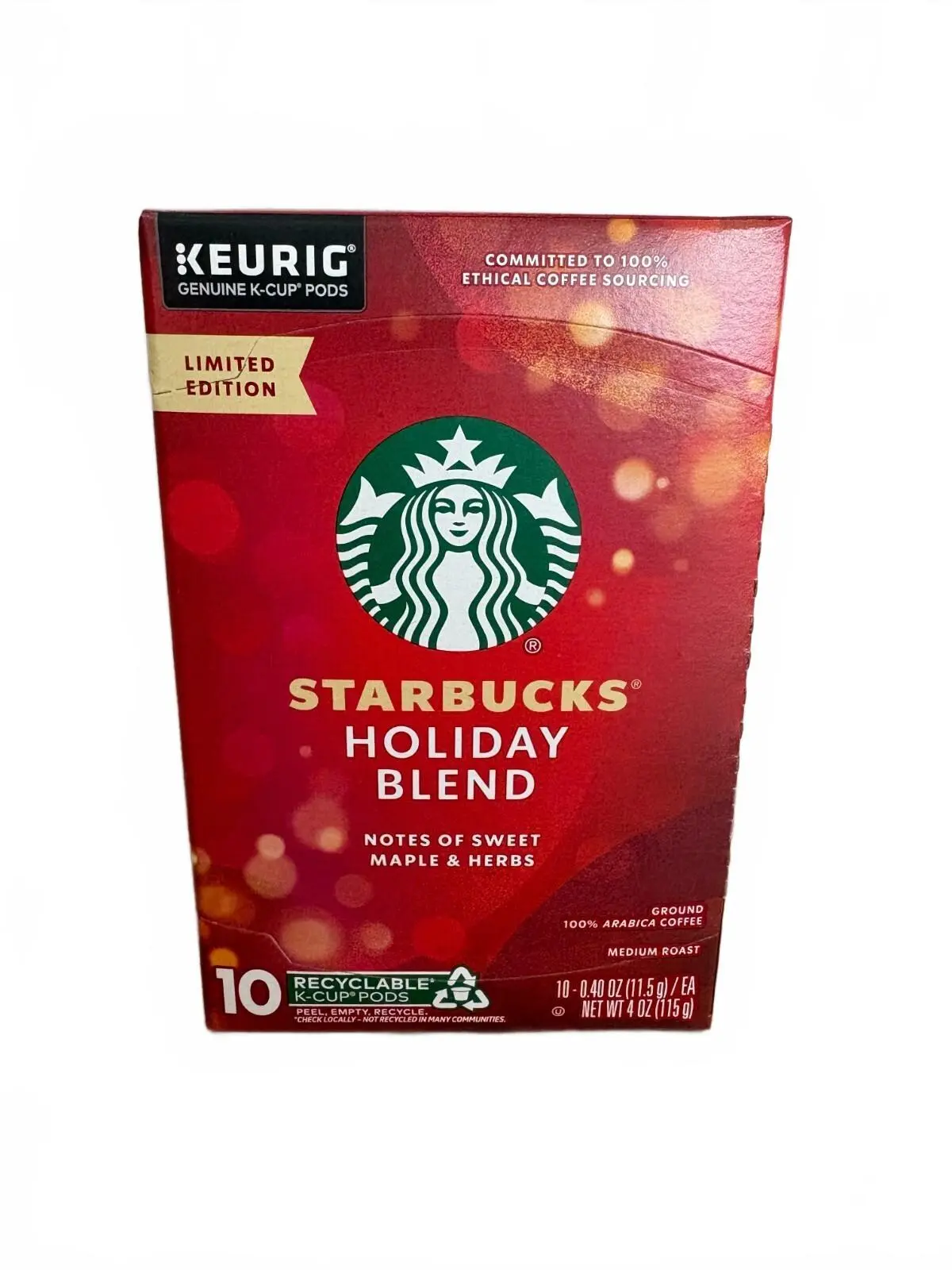 Starbucks Holiday Blend K-Cup Pods 10 Count Limited Edition