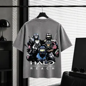Halo Reach Noble Team  Unisex Washed Cotton T-Shirt, Tank Top, Sweater, Hoodie Gaming Washed Crewneck Shortsleeve Tshirt, Soft Cotton Fabric Classic Men 355