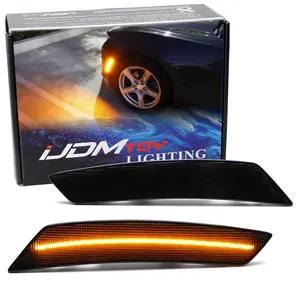 iJDMTOY Black-Out Smoked Lens 36-SMD Amber Full LED Front Bumper Side Marker Light Kit For Chevrolet 2022-2024 Equinox