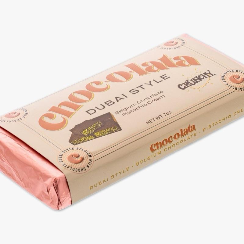Chocolata Dubai Style Belgium Chocolate Bar with Pistachio - Dessert Snack, Net Weight 7.5 oz Bonbon