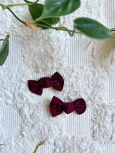 Pigtail Clip Set - Ribbed Merlot