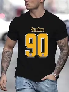Big Boy Tj Watt #90 Steelers Nation Polyester Fiber T-Shirt, Pittsburgh Football Jersey, Game Day Wear, Fan Gift, Casual Fitted Tee