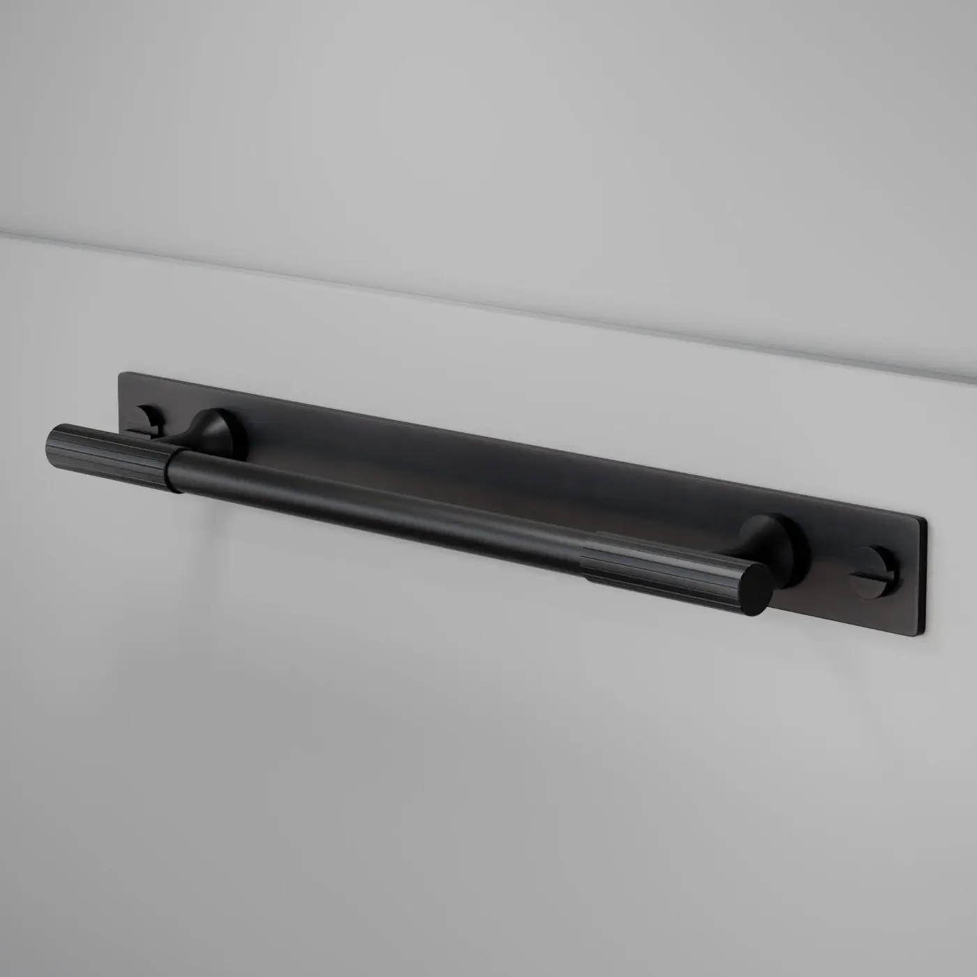 Matte Solid Brass Cabinet Pull with Backplate