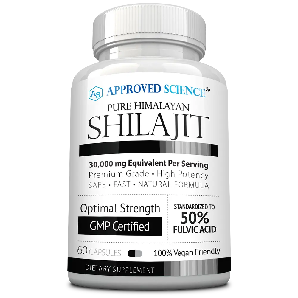 Low Energy? Support Strength, Stamina & Focus Daily – Approved Science Shilajit – 500mg Shilajit with Fulvic Acid – Vegan & Non-GMO – 1 Month Supply  – Made in USA