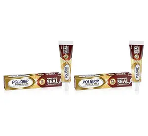 Super Poligrip Denture Adhesive Cream, Pack of 2 | Power Max | Power Hold | Food Seal | 2.2 oz | Flavor Free