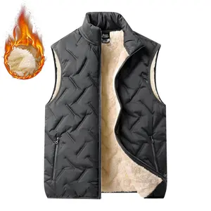 Winter Men's And Women's Fleece Stand Collar Vest with Sherpa Lining and Quilted Design for Warmth