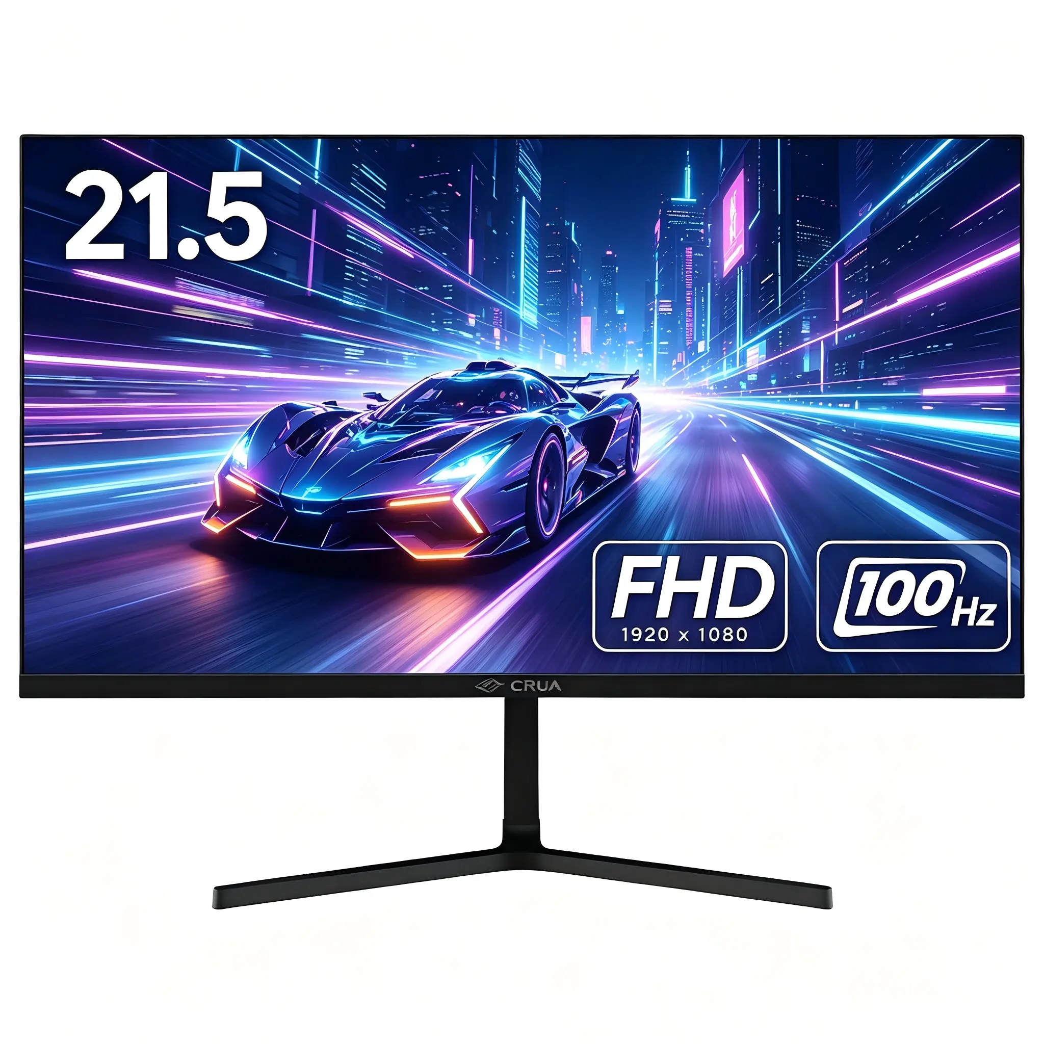 CRUA 21.5" FHD Gaming Monitor – 100Hz, 1920x1080, VA, 4ms, 95% sRGB, 3000:1 Contrast, HDMI, Thin Bezel, for Home Office & Entertainment