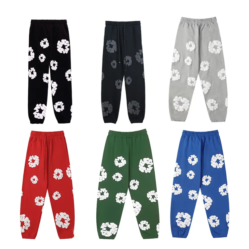 Wreath Sweatpants Y2k Kapok Print Sweatpants Cotton Wreath Sweatpant Foaming Print Streewear