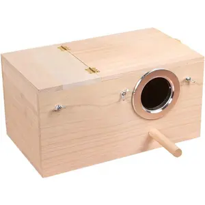 Wood Parakeet Nest Box Pet Bird House Parrot Breeding Mating Box Bird Cage Box for Lovebirds Cockatiel Parrotlets Budgerigar Parakeet (XL)
