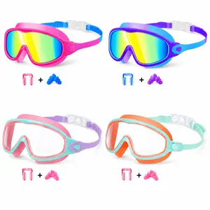 4/2 Pack Swim Goggles for kids 3-14, Wide View Anti Fog&UV Swimming Goggles for boys & Girl, No Leaking Swim Glasses
