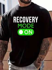 100% Cotton Recovery Mode On Get Well Gift Funny Injury Patient Survival T-Shirt Women's Men's Graphic Tee Crew Neck summer vacation Tops