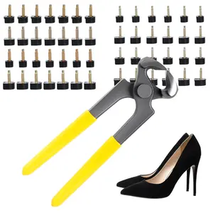 61 PCS Multi-Size TPU Iron High Heel Repair Pointed Screwdrivers & Pins - Anti-Slip Cap Replacement Parts for Repairing Heels (5 Sizes, 2 Pin Diameters)