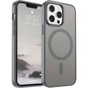 Magnetic Phone Cases for iPhone 17 & 16/15/14/13/12 pro max plus MagSafe-ready 10-ft Military-grade Drop Protection Ultra-slim Frosted Semi-transparent Shell Shock-absorbing Lightweight case for iphone 17 Pro Max