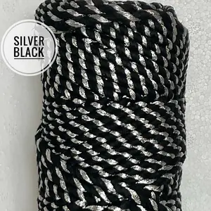 Metallic Macrame Rope | 3mm Metallic Rope | 141 Feet | Rose Gold Rope | 3mm blended rope | Metallic Cotton Blended Rope | Macrame Rope