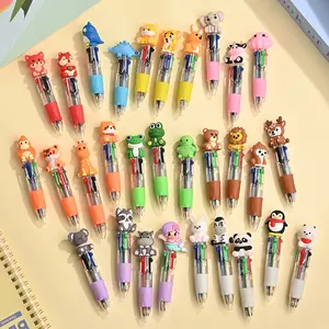 Mini Animal Multicolor Pens in One 4-in-1 Cute Pens Bulk for Kids, Ballpoint Pen for Birthdays and Children's Parties, Fun Gifts Assorted Ink Kawaii Pen