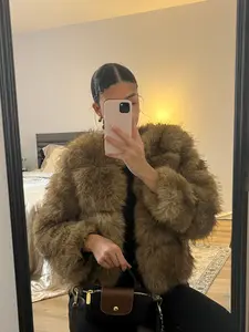 Midnight mocha fur coat