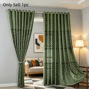 1pc Geometric Pattern Curtain Panel, Easy Install Drapes for Living Room, Balcony, Bedroom, Dining Room, Modern Privacy Curtains, Home Decor