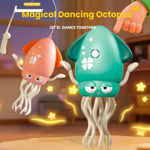 Wiggly Squid Dancing Toy for Toddlers - Colorful Lights, Catchy Music & Fun Wiggles | Ideal Gift for Kids Ages 2+ | Promotes Sensory & Motor Skills | Safe & Durable Design, Funny Indoor Pet Toys Cats Dogs tummy time toys   dancing squid toy   baby toy