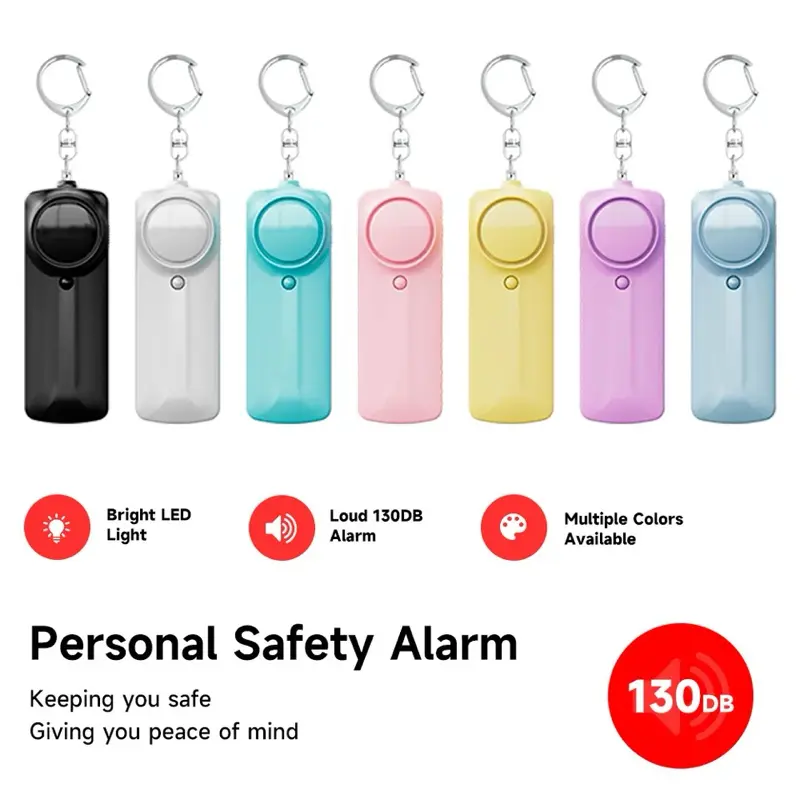 Portable Personal Safety Alarm 130dB with LED Light