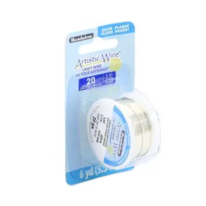 Artistic Wire, 20 Gauge Silver Plated Tarnish Resistant Colored Copper Craft Jewelry Wrapping Wire, Tarnish Resistant Silver, 6 yd