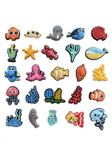 6/7/13/25 Piece Set Finding Nemo PVC Cartoon DIY Shoe Charms, Decorative Shoes Classic Sandals, Family Children Christmas Party Birthday Gift