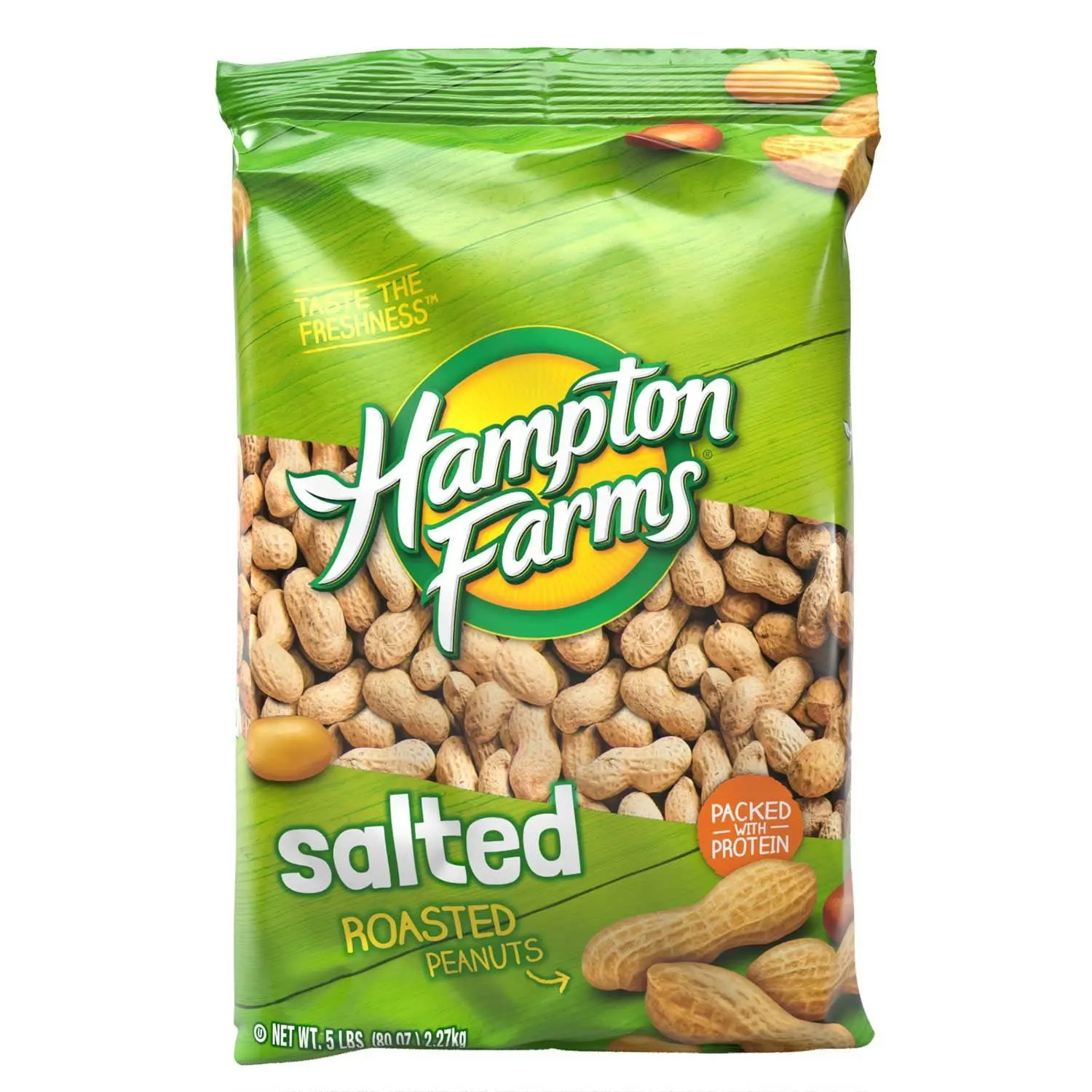 Hampton Farms Salted In-Shell Peanuts, 5 lbs – Roasted Protein Snack Bag Hampton Farms Salted In-Shell Peanuts, 5 lbs – Roasted Protein Snack Bag
